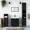 vidaXL Ensemble d'armoires salle de bain 3 pcs noir bois d'ingénierie