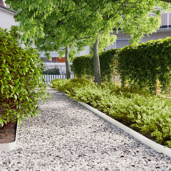 vidaXL Bordures de pelouse 50 pcs blanc 10x103 cm acier laminé à froid