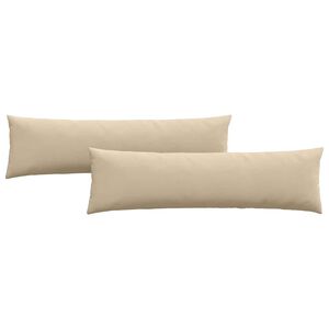 vidaXL Coussins de canap&eacute; 2 pcs Cr&egrave;me 145 x 40 cm tissu