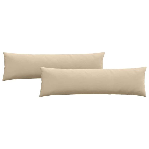vidaXL Coussins de canapé 2 pcs Crème 145 x 40 cm tissu