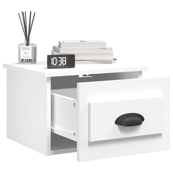 vidaXL Tables de chevet murales 2 pcs blanc 41,5x36x28 cm