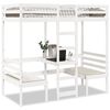 vidaXL Lit mezzanine avec bureau et chaises blanc 80x200 cm pin massif