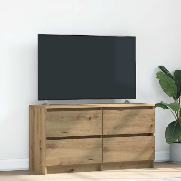 vidaXL Meuble TV ch&ecirc;ne artisanal 100x35x54 cm bois d'ing&eacute;nierie
