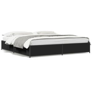 vidaXL Cadre de lit sans matelas noir 160x200 cm