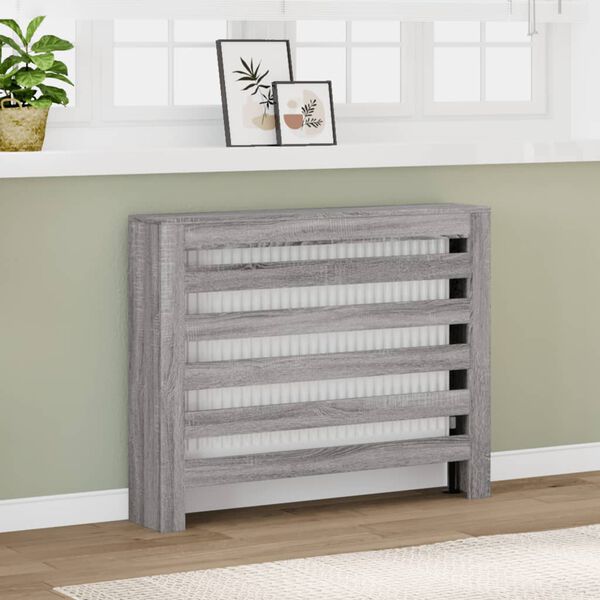 vidaXL Cache-radiateur sonoma gris 104x20x82 cm bois d'ing&eacute;nierie