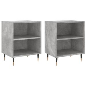 vidaXL Tables de chevet 2 pcs gris b&eacute;ton 40x30x50 cm bois d'ing&eacute;nierie