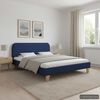 vidaXL Cadre de lit sans matelas bleu tissu 140x200 cm