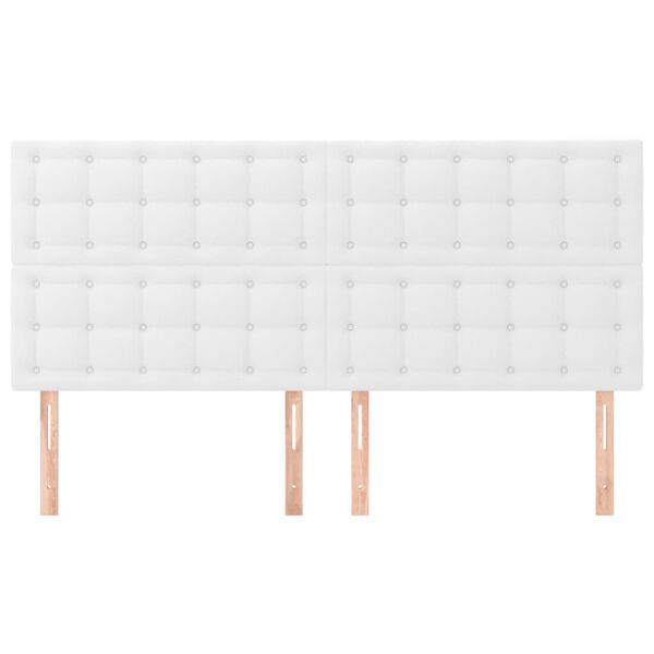 vidaXL T&ecirc;te de lit blanche 200 x 5 x 118/128 cm similicuir