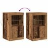 vidaXL Buffet LED 2 pcs Bois ancien 41 x 37 x 67 cm Bois d'ing&eacute;nierie