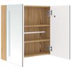vidaXL Armoire de salle de bain à miroir LED blanc et chêne 62x14x60cm