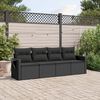 vidaXL Salon de jardin 4 pcs avec coussins noir r&eacute;sine tress&eacute;e
