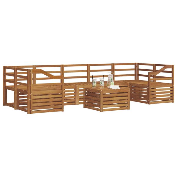 vidaXL Ensembles de canap&eacute;s 8 pcs Naturel Bois d'Acacia Massif