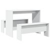 vidaXL Ensemble table &agrave; manger et bancs 3pcs blanc bois d'ing&eacute;nierie