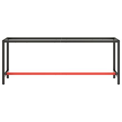 vidaXL Cadre banc de travail Noir mat et rouge mat 210x50x79 cm Métal