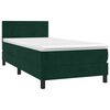 vidaXL Sommier &agrave; lattes de lit avec matelas Vert fonc&eacute; 90x200 cm