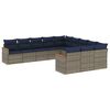 vidaXL Ensemble de canap&eacute; de jardin 11 pcs avec coussins gris