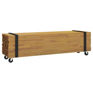 vidaXL Meuble TV 110 x 30 x 30 cm Marron Bois de teck massif