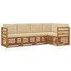 vidaXL Ensemble de canap&eacute;s d'ext&eacute;rieur 5 pc Naturel et Beige Polyester