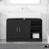 vidaXL Cabinet de salle de bain avec porte Ch&ecirc;ne noir 90 x 29 x 55 cm