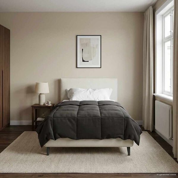 vidaXL Duvet complet toute l'ann&eacute;e Anthracite 155 x 220 cm Microfibre