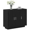 vidaXL Buffet Ch&ecirc;ne noir 92 x 35 x 75 cm Bois d'ing&eacute;nierie