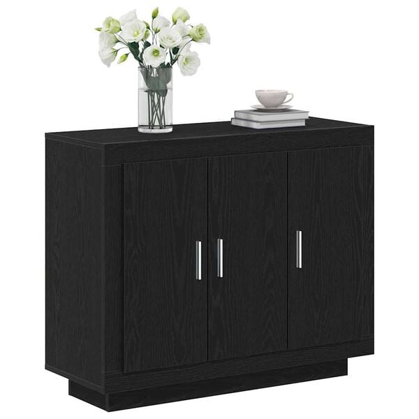 vidaXL Buffet Ch&ecirc;ne noir 92 x 35 x 75 cm Bois d'ing&eacute;nierie