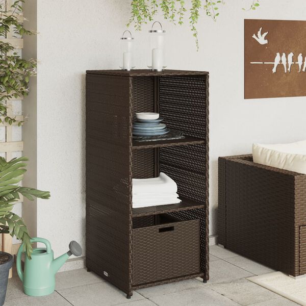 vidaXL Armoire de rangement jardin marron 50x55x115 cm r&eacute;sine tress&eacute;e
