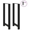vidaXL Pieds de table de bar Noir 2 pi&egrave;ces 60 x (110-111) cm Acier