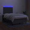 vidaXL Sommier à lattes de lit et matelas et LED Gris foncé 120x200 cm
