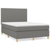 vidaXL Sommier &agrave; lattes de lit avec matelas Gris fonc&eacute; 140x190cm Tissu