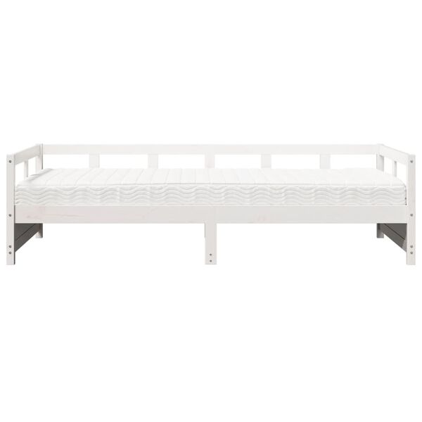 vidaXL Lit de jour avec matelas blanc 90x190 cm bois de pin massif