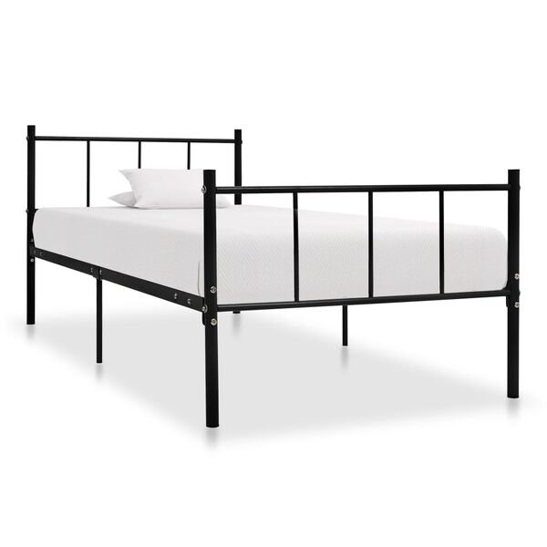 vidaXL Cadre de lit sans matelas noir m&eacute;tal 90x200 cm