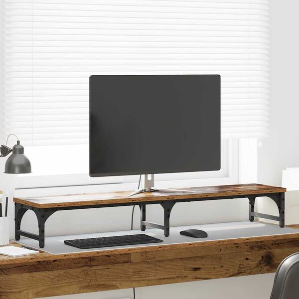 vidaXL Support de moniteur Bois Ancien 105 x 23 x 15,5 cm