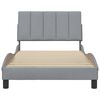 vidaXL Cadre de lit sans matelas Hanko gris clair 100x200 cm tissu