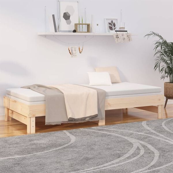 vidaXL Lit coulissant sans matelas 2x(80x200) cm Bois de pin massif
