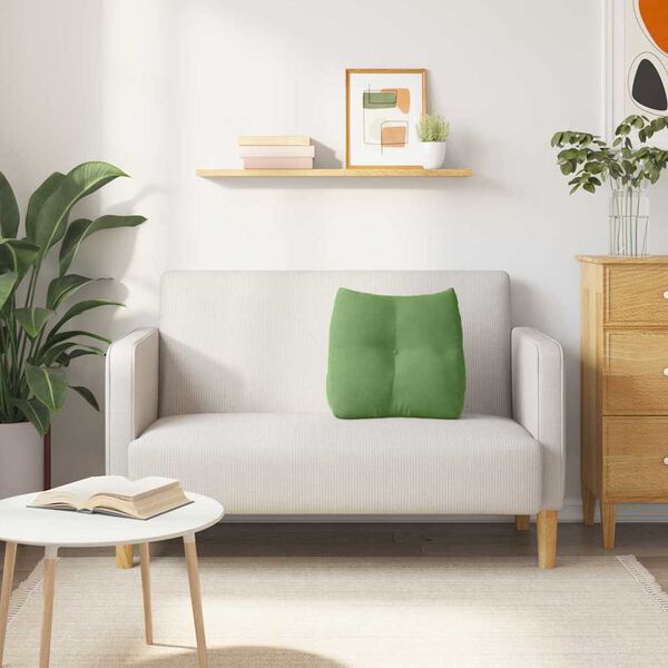 vidaXL Coussin de Dos Vert clair 45 x 24 x 50 cm Velours