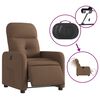 vidaXL Fauteuil inclinable &eacute;lectrique Marron Tissu