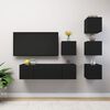 vidaXL Ensemble de meuble TV 6 pcs Noir Bois d'ing&eacute;nierie