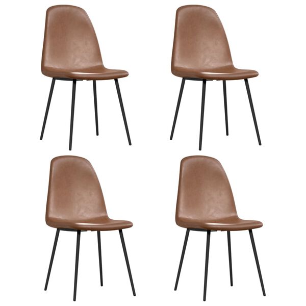 vidaXL Chaises à manger lot de 4 45x53,5x83 cm marron brillant