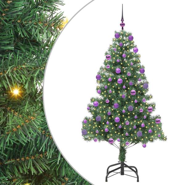 vidaXL Sapin de No&euml;l avec 300 LED avec support Vert 210 cm PVC