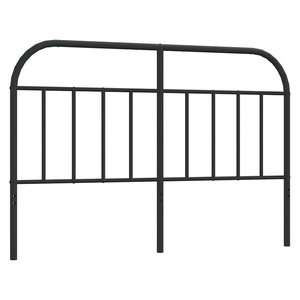 vidaXL T&ecirc;te de lit m&eacute;tal noir 150 cm