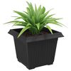 vidaXL Pot de Fleurs Carr&eacute; 6 pcs Noir 23 x 23 x 17,5 cm Plastique
