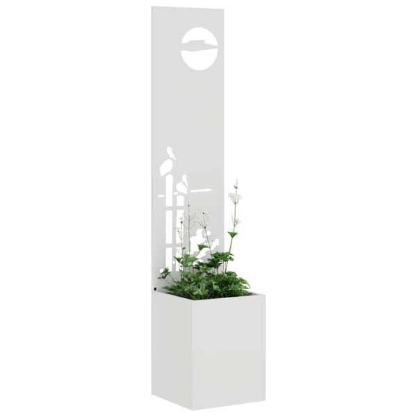 vidaXL Écran de confidentialité de jardin Fretwork Blanc 32 x 140 cm