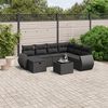 vidaXL Salon de jardin 8 pcs avec coussins noir r&eacute;sine tress&eacute;e