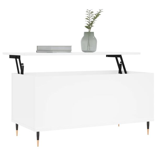 vidaXL Table basse Blanc 90x44,5x45 cm Bois d'ing&eacute;nierie