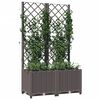 vidaXL Jardinière avec treillis Marron 80x40x136 cm PP