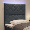 vidaXL T&ecirc;te de lit LED Gris fonc&eacute; 90 cm Cuir synth&eacute;tique