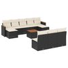 vidaXL Salon de jardin 11 pcs avec coussins noir r&eacute;sine tress&eacute;e