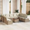 vidaXL Ensemble de canap&eacute; de jardin 10 pcs Beige et blanc
