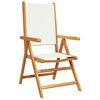 vidaXL Chaises inclinables de jardin lot de 4 tissu et bois massif